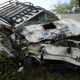 Miraglia’s car after the crash. She was sitting in the front right seat.